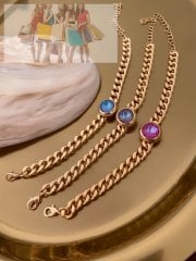 Renkli Yanar Döner Taş Zincir Bileklik